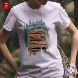 Adventure Does Not Wait T-Shirt: Organic Cotton Tee – GOTS Certified