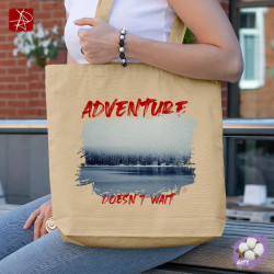 Adventure Doesn't Wait Lake Scene Organic Tote Bag